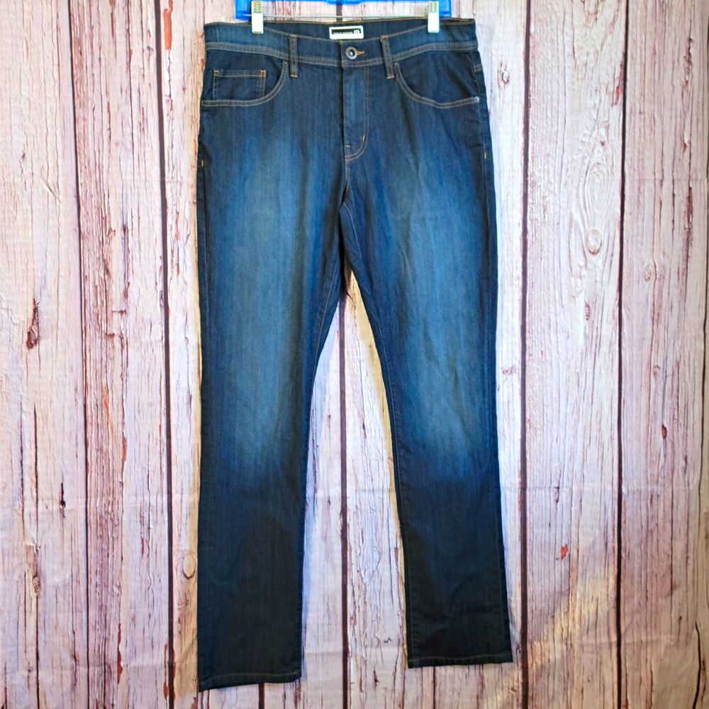 Travis Mathew Men's Dark Wash Blue Slim Straight Stretch Denim Jeans 34